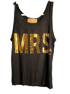 french pastry Black Tank Top with Gold MRS Graphic